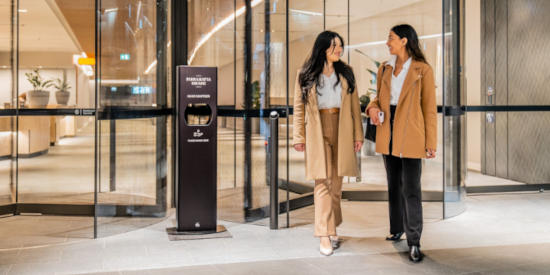 Visitors in front of the Parramatta Square entrance